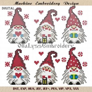 Home 817 Three Christmas Gnomes cross stitch
