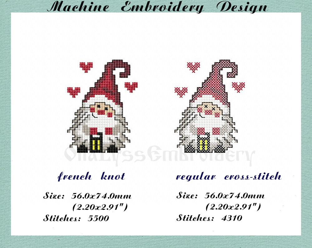 Christmas Gnomes Cross Stitch, Christmas Ornaments Embroidery