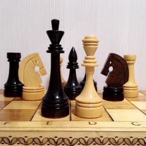 Unique Vintage Soviet Chess Handmade.Antique Russian Wooden Chess
