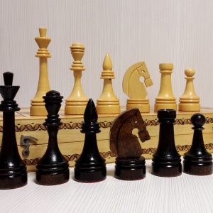 Unique Vintage Soviet Chess Handmade.Antique Russian Wooden Chess