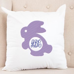 Bunny Monogram Frame machine embroidery Design