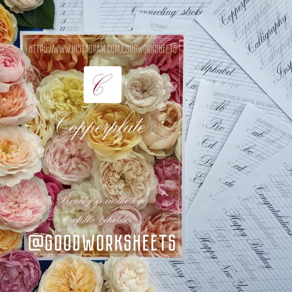 Copperplate Connecting strokes and Writing words