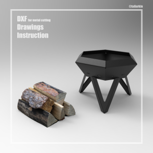 Steel Sheet Metal Drawings Plans Pattern Template Fire Pit 7 Project Sculpture (dxf, PDF)