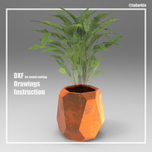 Steel Sheet Metal Drawings Plans Pattern Template Planter 2 Project Sculpture (dxf, PDF)