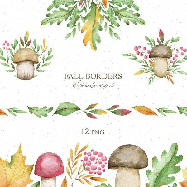 Watercolor fall border