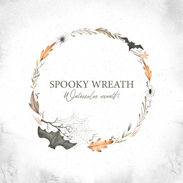 Halloween spooky wreath clip art