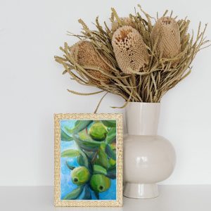 Green apples oil painting 6*8 kitchen decor by Yalozik
