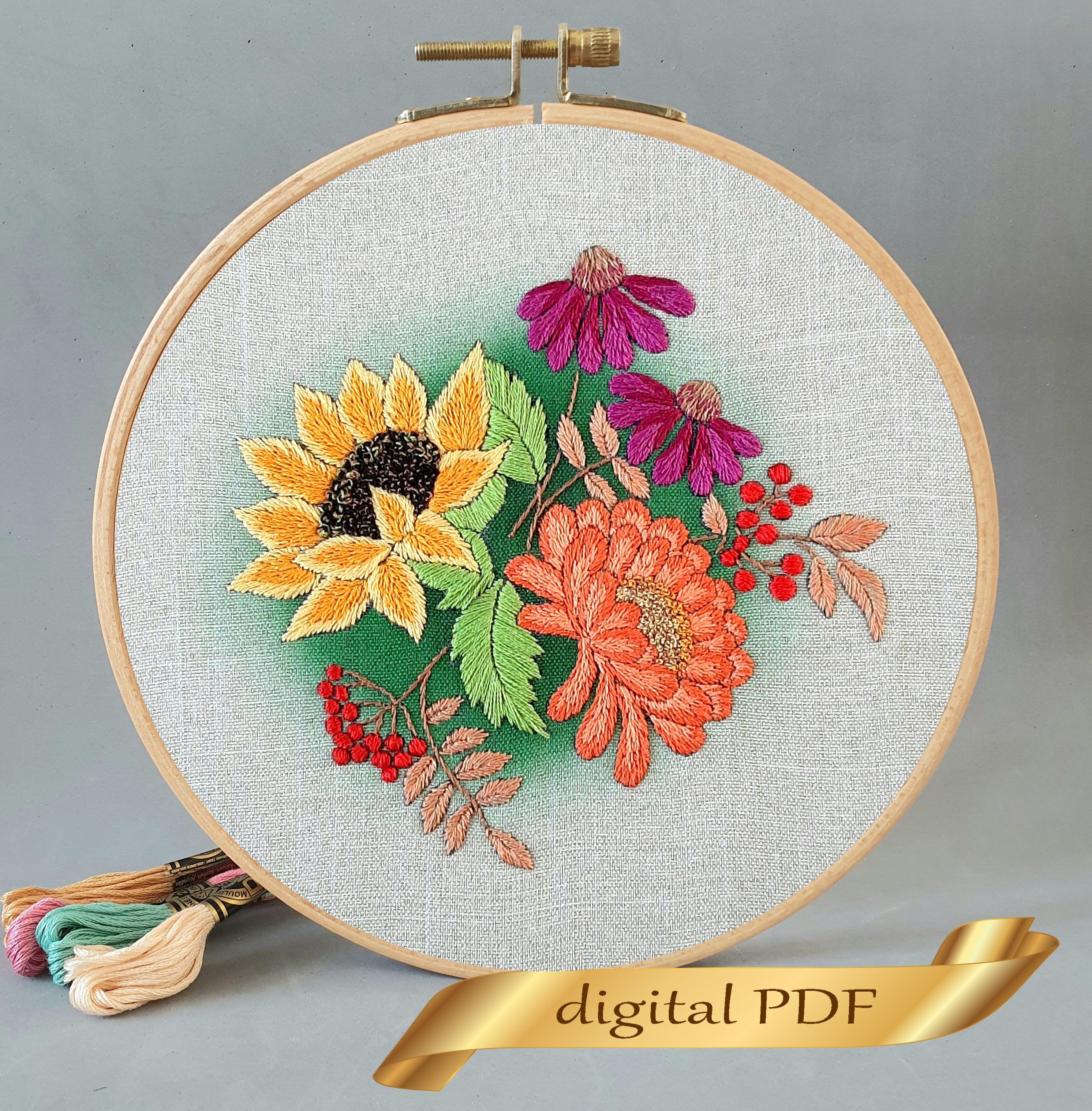 Vintage Wildflowers Embroidery Pattern, Floral Embroidery Pattern PDF,  Embroidery Design Flowers, Botanical Embroidery PDF Pattern 