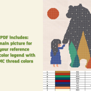 Bear set cross stitch pattern Funny embroidery PDF tutorial /75/
