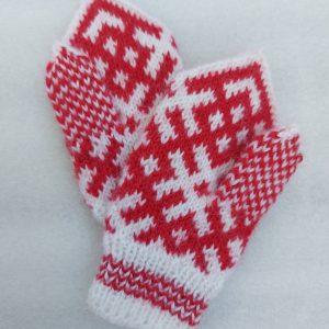 hand-knitted wool mittens