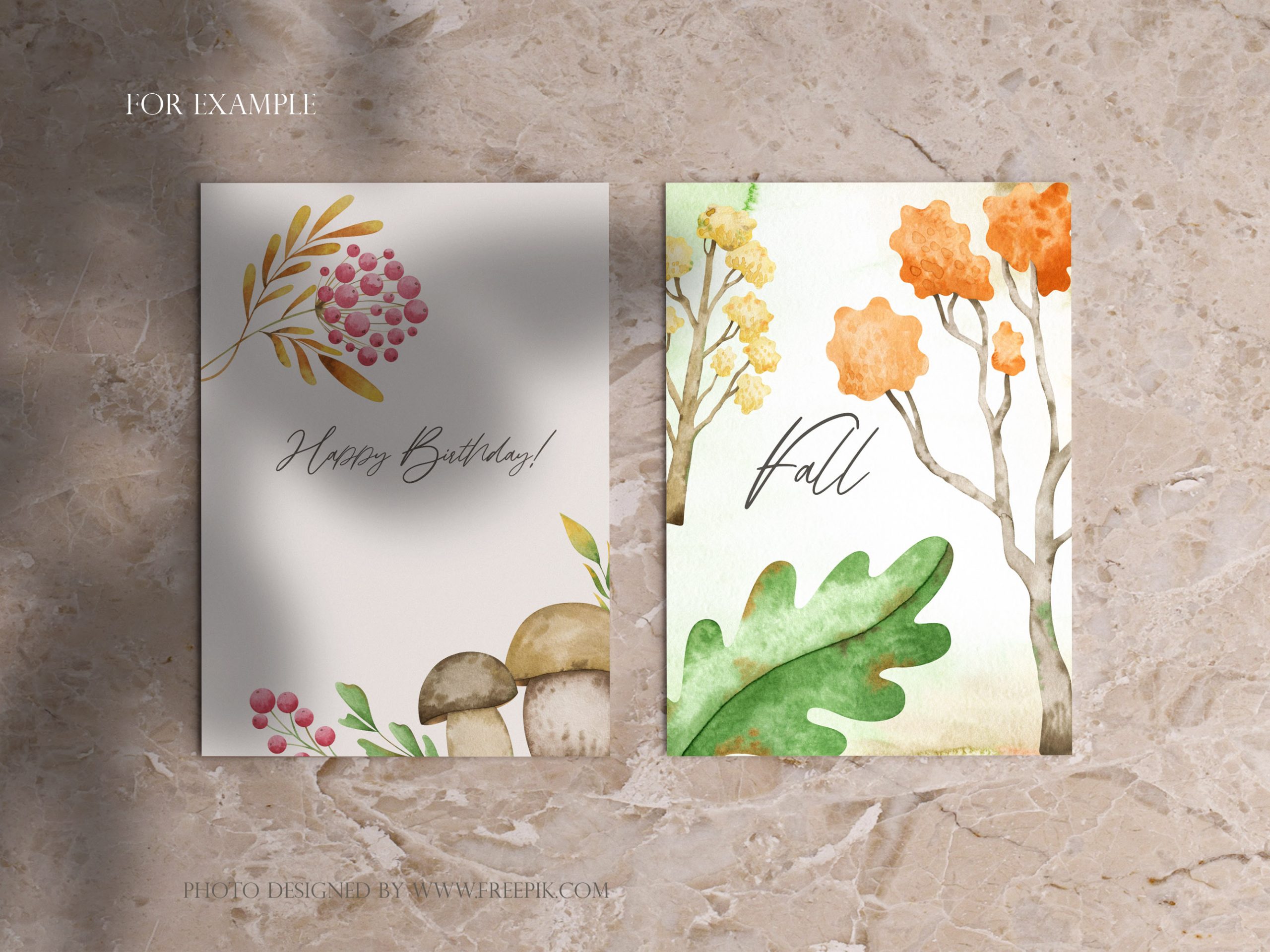 Watercolor fall clipart. Cozy autumn with trees, mushrooms, oak 5 Watercolor fall clipart. Cozy autumn with trees, mushrooms, oak - Image 5