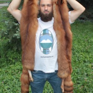 Red fox fur/Luxe fox hide/foxskin/real fox fur/natural fox fur