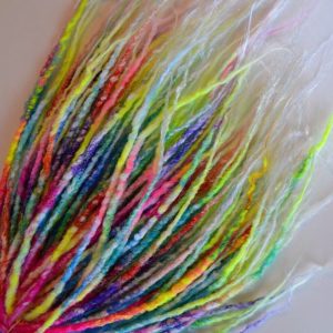 Synthetic dreads extensions. Double ended Rainbow dreadlocks