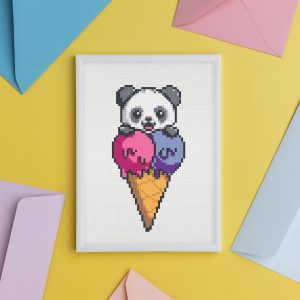 Panda cross stitch pattern PDF