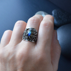 Massive labradorite ring Witch Forest Fine unisex gift 4 loved