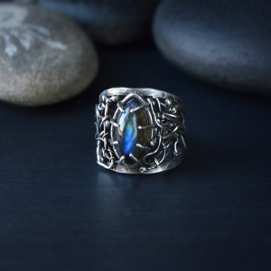 Massive labradorite ring Witch Forest Fine unisex gift 4 loved