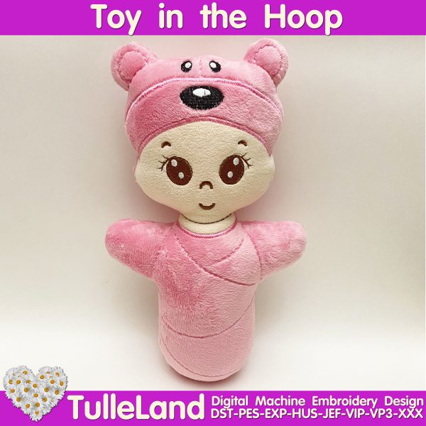 Baby Doll toy Stuffed ITH pattern Machine embroidery design