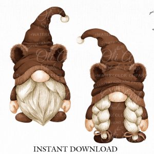 Bear Gnome, digital clipart png, cute characters, digital download