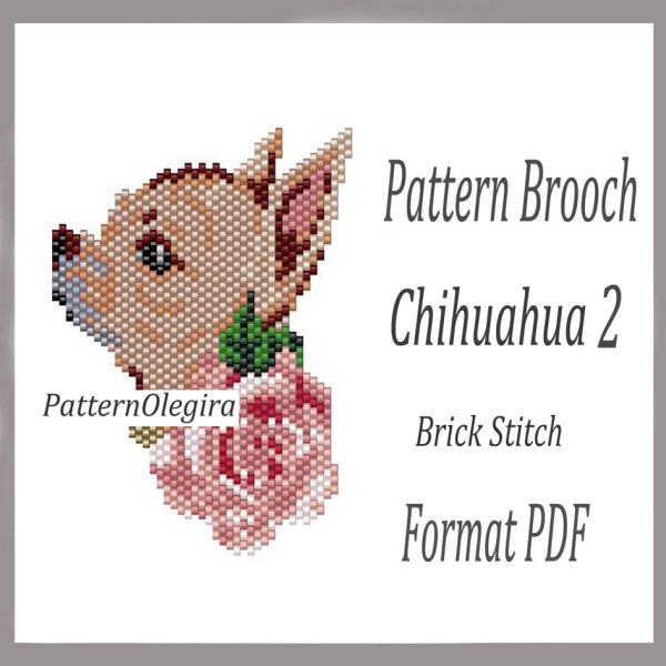 CHIHUAHUA 2 Brooch bead pattern PDF file Beading patterns Beading brooch Olegirabeadpatterns