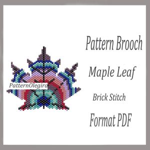 MAPLE LEAF Bead brooch patterns PDF file Beading brooch Beading patterns Olegirabeadpatterns