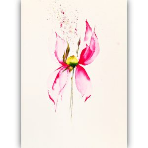 Iris Painting Flower Original Art Floral Small Artwork by LarisaRay