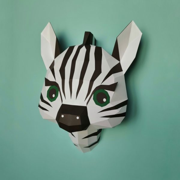 Papercraft zebra low poly origami 3d pdf template