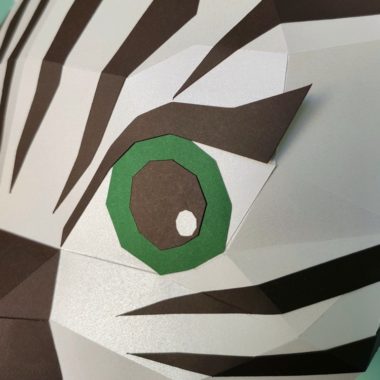 Papercraft pdf template ZEBRA low poly origami 3d 9 Papercraft zebra low poly origami 3d pdf template