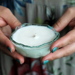 Scented Soy Candles in hand