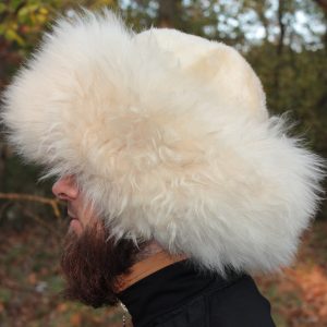 Mongolian warm hat made from natural materials leather sheepskin men/women