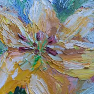 Lilies painting 6*8 inches garden oil art impasto by Yalozik