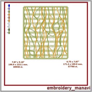Embroidery FSL design Imitation hemstitching hand appliqué.