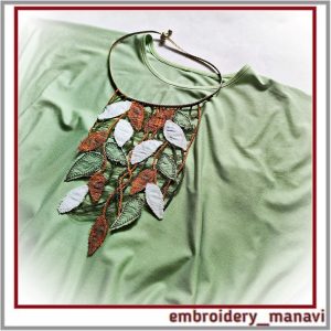 ITHEmbroideryFSLnecklacewithhandappliqueandcord
