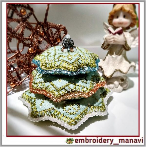 ITHembroiderysetbiscornupincushionortreeCrossstitch