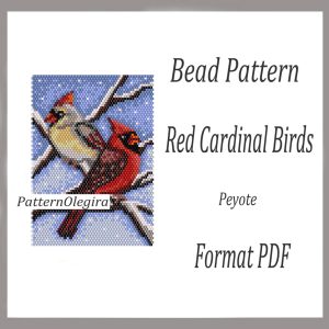 RED CARDINAL BIRDS bead pattern PDF file Christmas patterns Beading patterns Olegirabeadpatterns