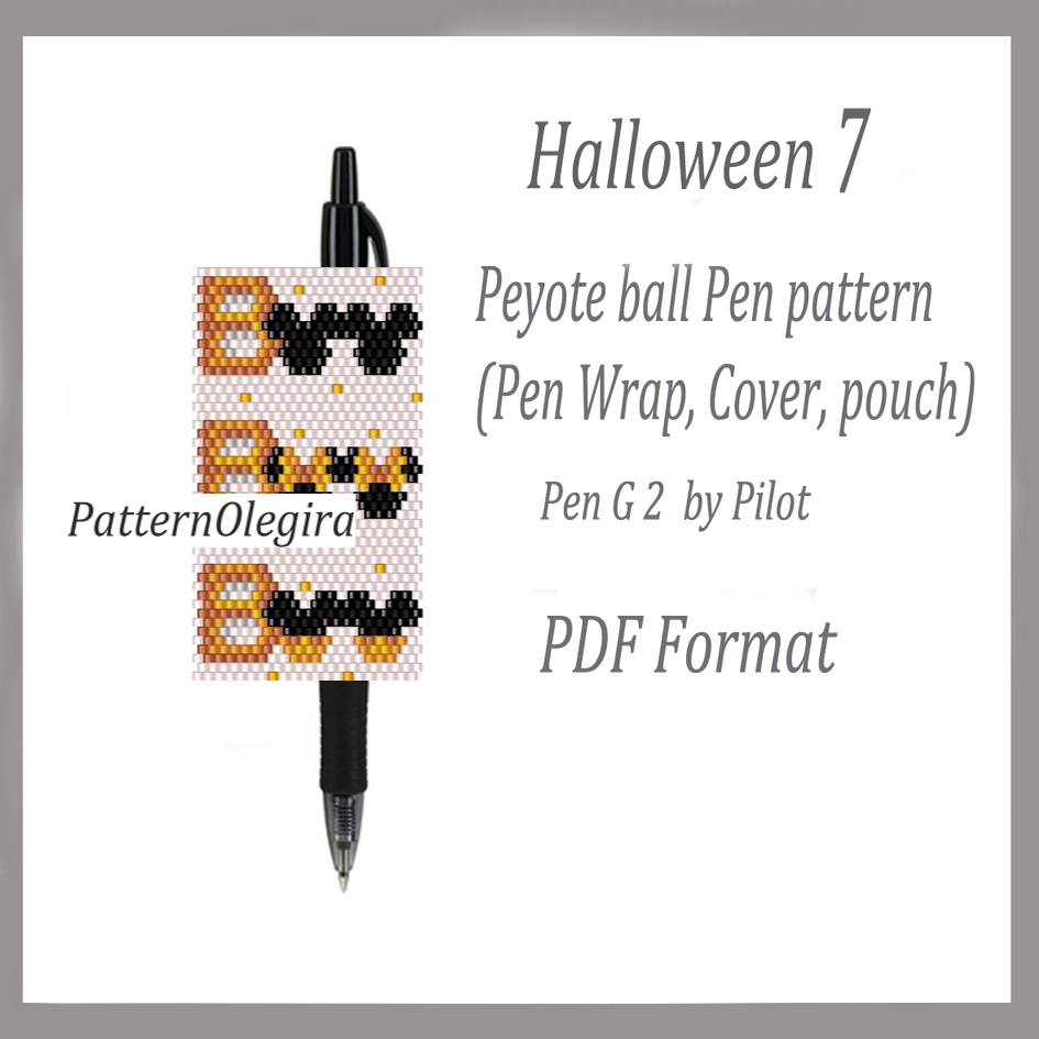 Halloween 7 bead pattern bead pen wraps Olegirabeadpatterns