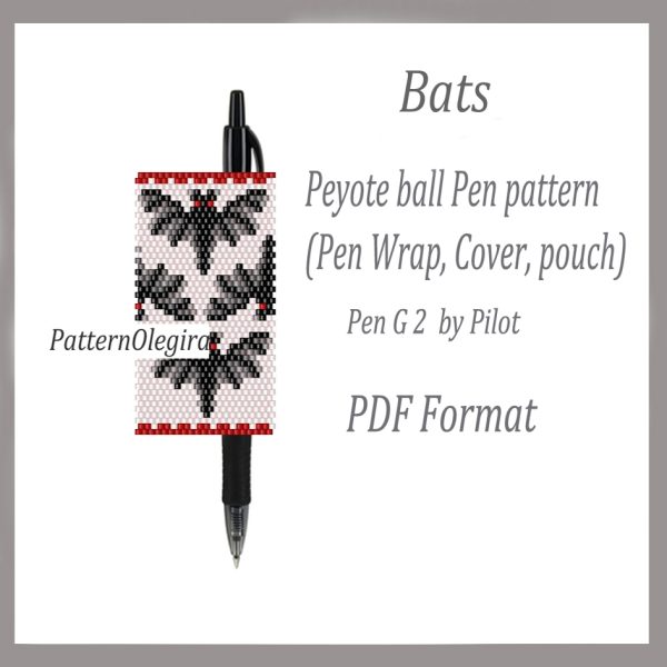 BATS bead pattern PDF file Beading patterns Beading halloween Bead cover pen Bead pen wraps Olegirabeadpatterns