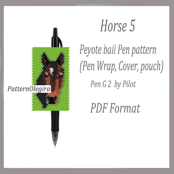 HORSE 5 bead pattern Pdf file Beading cover pen Beading pen wraps Beading patterns Olegirabeadpatterns