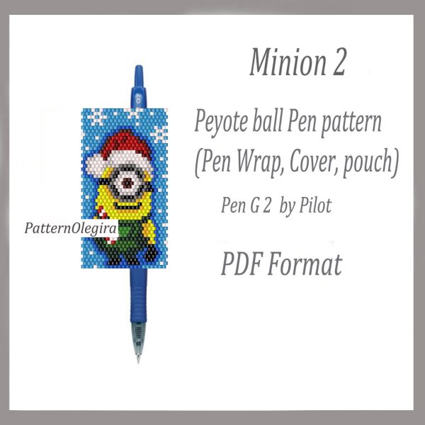MINION 2 Bead pattern PDF file Beading patterns Christmas patterns Bead cover pen Bead pen wraps Olegirabeadpatterns