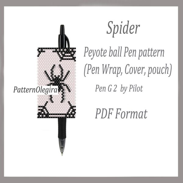 SPIDER bead pattern PDF file Beading patterns Beading halloween Bead cover pen Bead pen wraps Olegirabeadpatterns