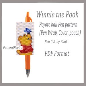 WINNIE THE POOH bead pattern Pdf file Beading cover pen Beading pen wraps Beading patterns Olegirabeadpatterns