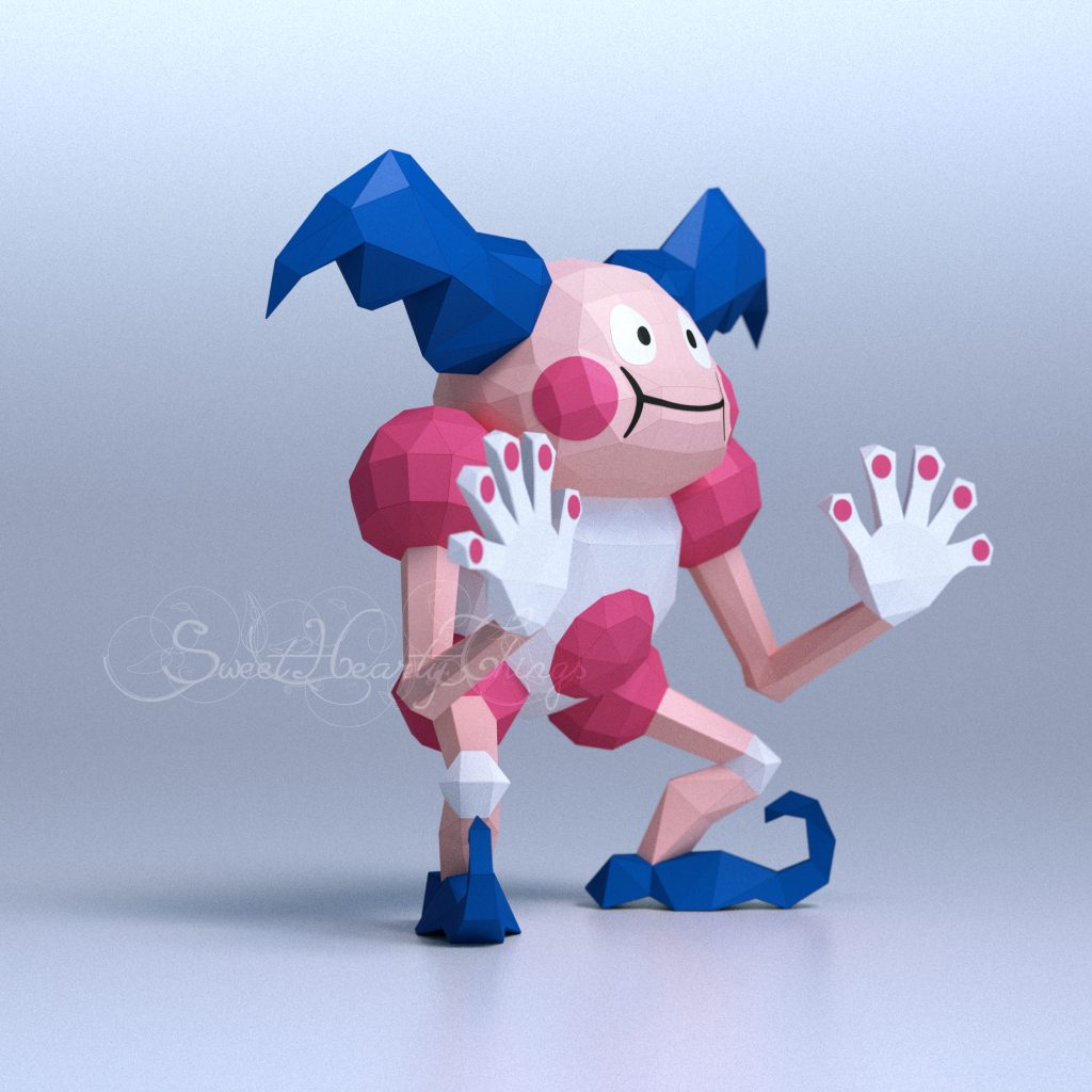 Papercraft Pokemon Mr Mime PDF DXF Templates - Crealandia