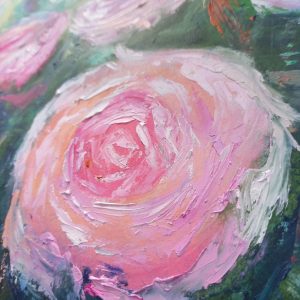 Roses interior painting 16*23 inch floral oil art by Yalozik