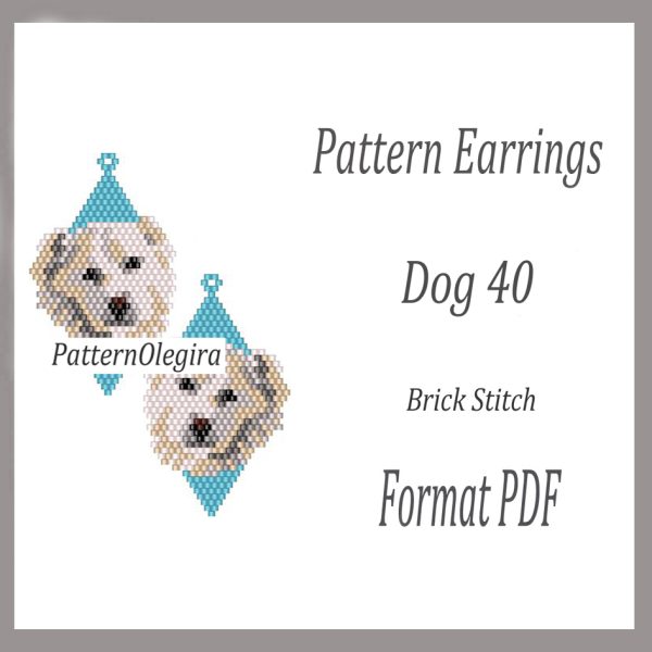 DOG 40 Earrings bead patterns PDF file Beading patterns Beading earrings Beading dogs Olegirabeadpatterns