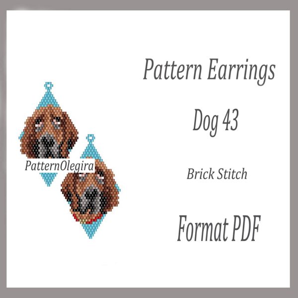 DOG 43 Earrings bead patterns PDF file Beading patterns Beading earrings Beading dogs Olegirabeadpatterns