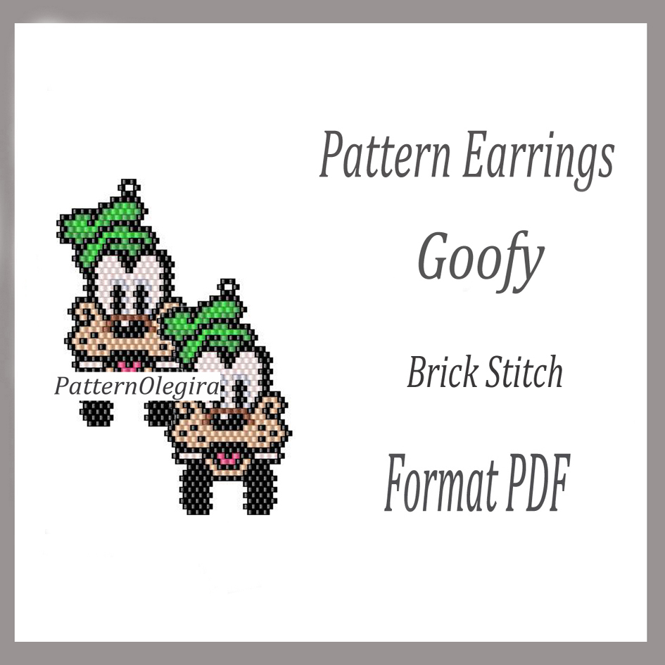 Dog 38 beading earrings Bead pattern dog Olegirabeadpatterns