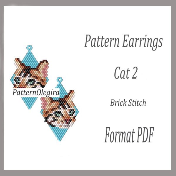 CAT 2 Earrings bead patterns PDF file Beading patterns Beading earrings Beading cats Olegirabeadpatterns