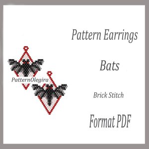 BATS Earrings bead pattern PDF file Beading halloween Beading pattern Beading earrings Olegirabeadpatterns
