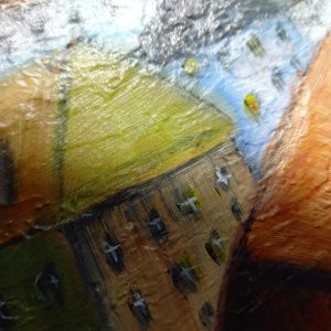 House Roof Painting 10*10 inch cityscape by Yalozik