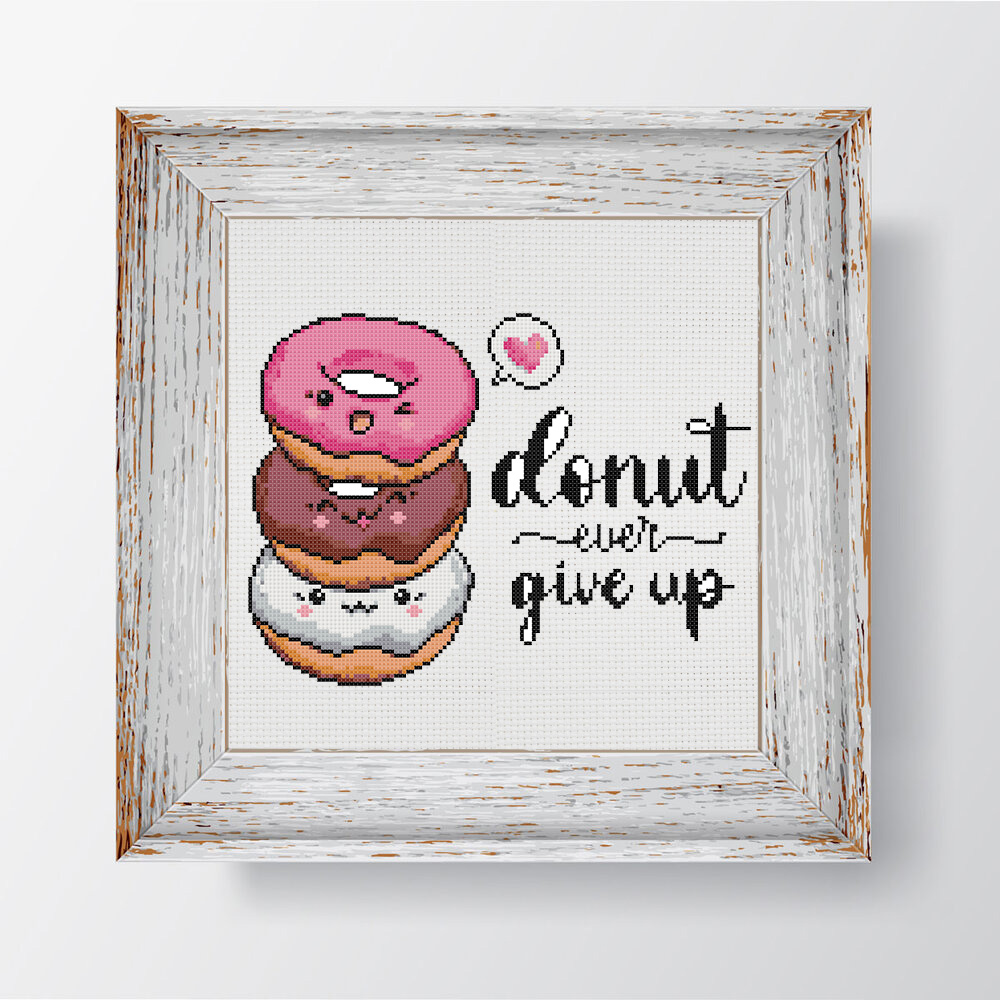 Donut cross stitch pattern PDF. Motivation cross stitch 4 Donut cross stitch pattern PDF