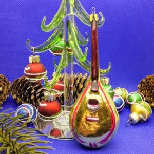 Christmas tree toy Musical Instrument Dombra. Rare glass Toy lute